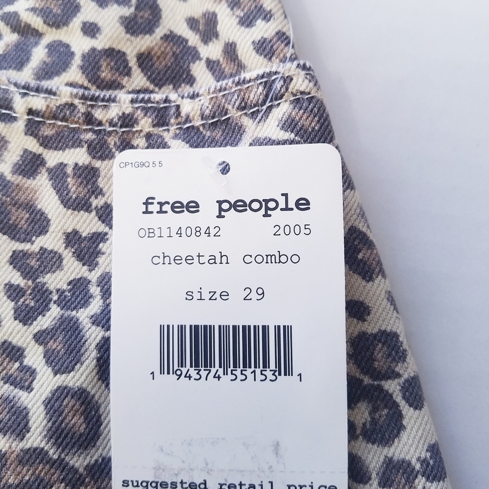 🌸 NEW Free People | Bailey Leopard‎ Print Denim Skirt 29 - Picture 8 of 15